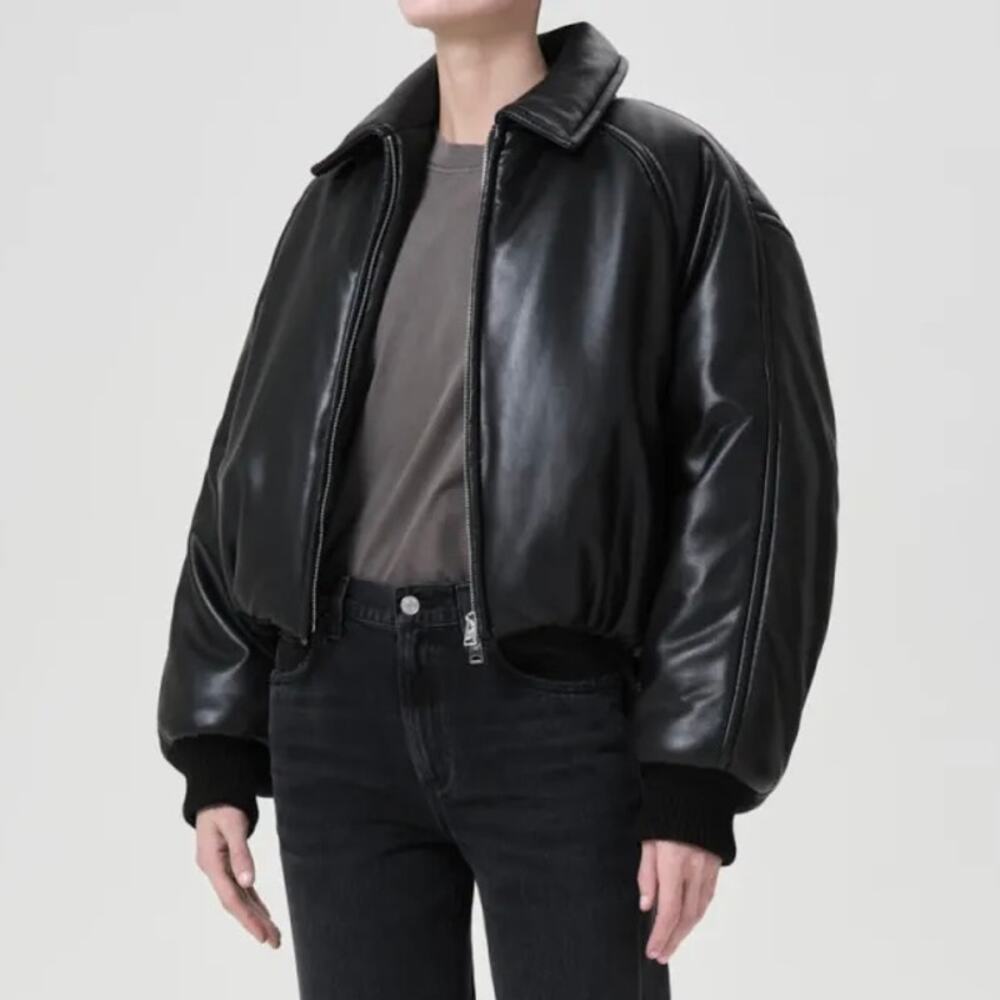 Shoreditch Ski Club Agolde Tate Vegan Leather Bomber Jacket
